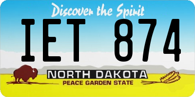 ND license plate IET874