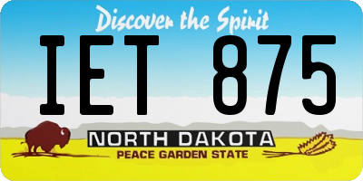 ND license plate IET875