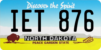 ND license plate IET876