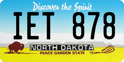 ND license plate IET878