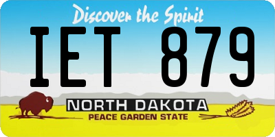 ND license plate IET879