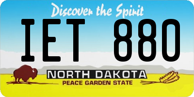 ND license plate IET880