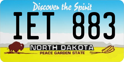 ND license plate IET883