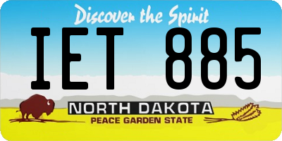 ND license plate IET885