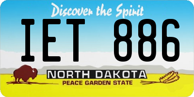 ND license plate IET886