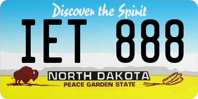 ND license plate IET888