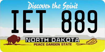 ND license plate IET889
