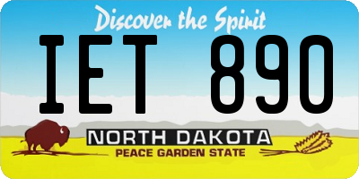 ND license plate IET890