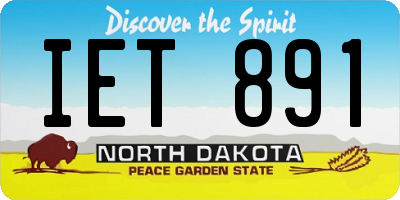 ND license plate IET891