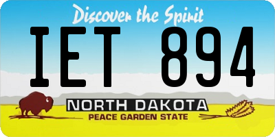 ND license plate IET894