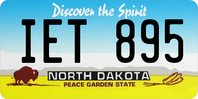 ND license plate IET895
