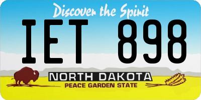 ND license plate IET898