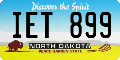 ND license plate IET899