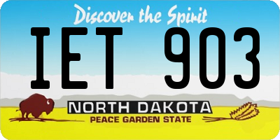 ND license plate IET903