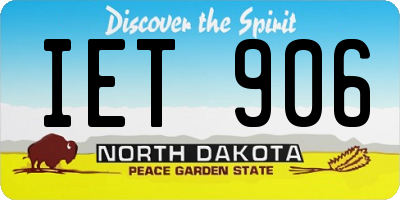 ND license plate IET906