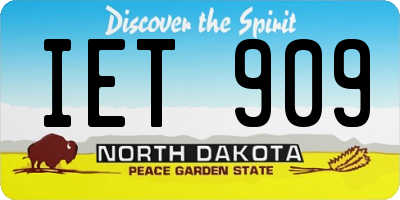 ND license plate IET909