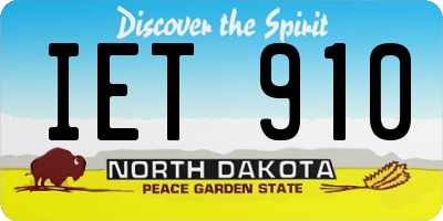 ND license plate IET910