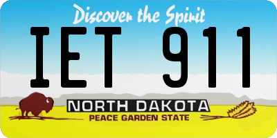 ND license plate IET911