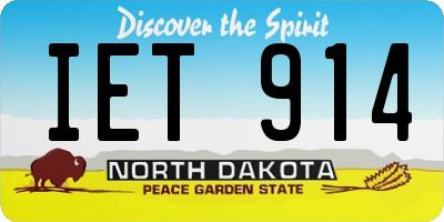ND license plate IET914