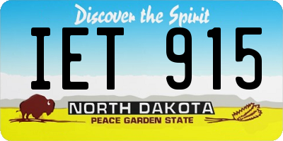 ND license plate IET915