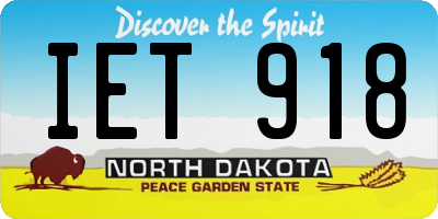 ND license plate IET918