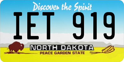 ND license plate IET919