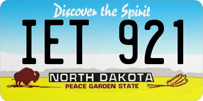 ND license plate IET921