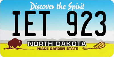 ND license plate IET923
