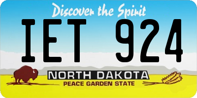 ND license plate IET924
