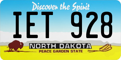 ND license plate IET928