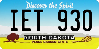 ND license plate IET930