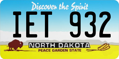 ND license plate IET932