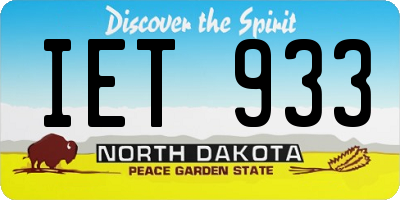 ND license plate IET933