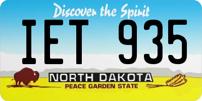 ND license plate IET935