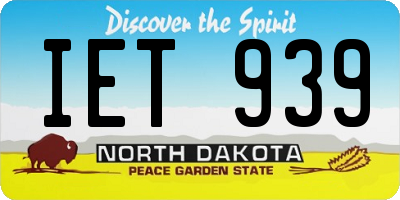 ND license plate IET939