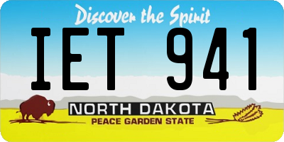 ND license plate IET941