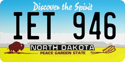 ND license plate IET946