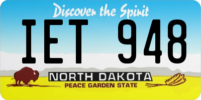 ND license plate IET948
