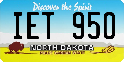 ND license plate IET950