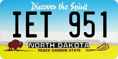 ND license plate IET951