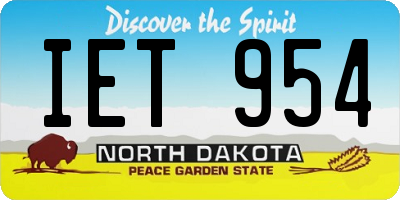 ND license plate IET954