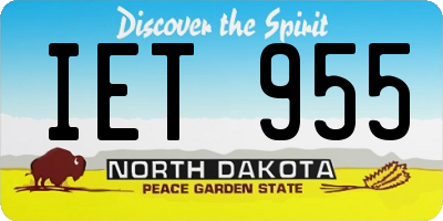 ND license plate IET955