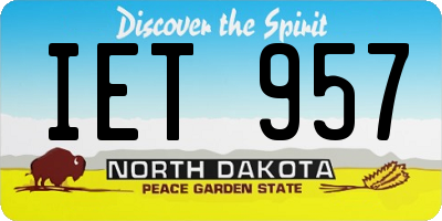 ND license plate IET957