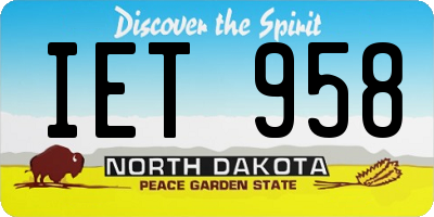ND license plate IET958
