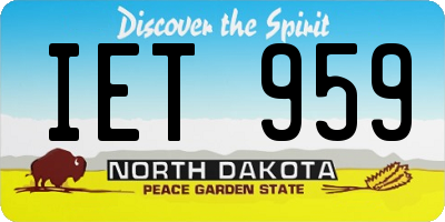 ND license plate IET959