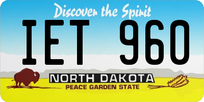 ND license plate IET960