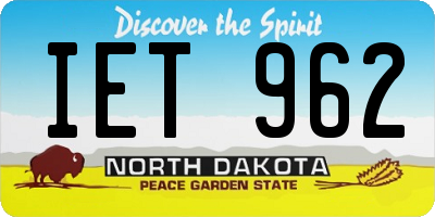 ND license plate IET962