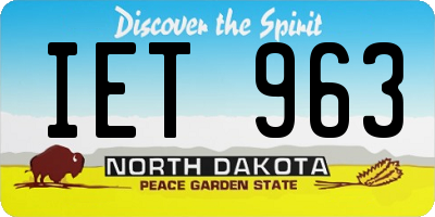 ND license plate IET963