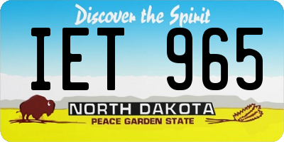ND license plate IET965
