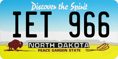 ND license plate IET966